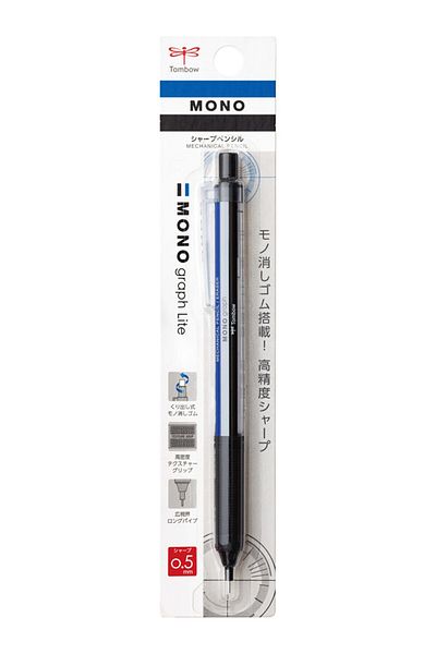 Tombow Monograph Mechanical Tip Pen 0.5mm Blister Blue Black Striped
