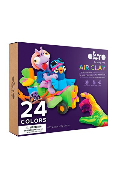 OKTO Комплект за създаване с въздушна глина, 24 цвята