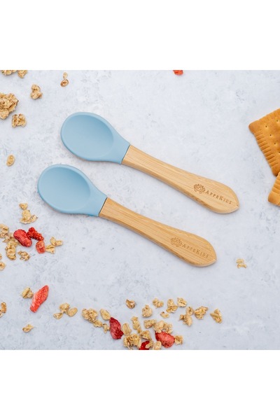 APPEKIDS Set Lingurite din bambus, - Aqua Blue
