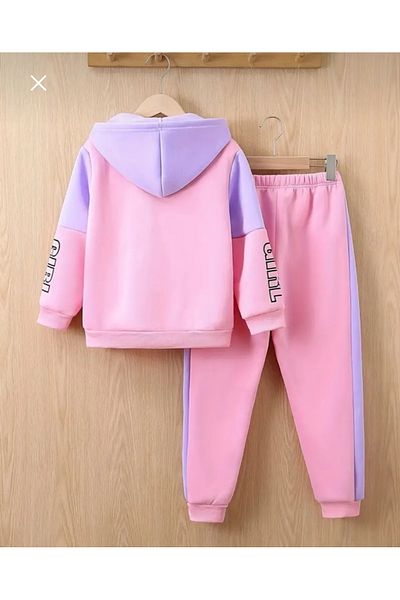 MİLANO KİDS Girl's Winter Hooded Bottom Top Suit