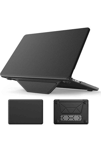 Fuchsia حافظة حماية جلدية فاخرة رفيعة مع حامل متوافق مع Macbook Air M2/M3 مقاس 13.6 بوصة