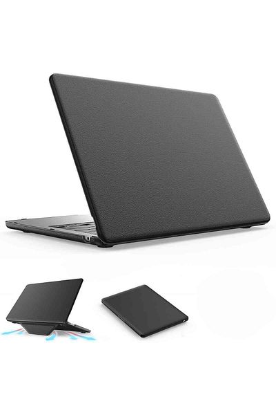 Fuchsia حافظة حماية جلدية فاخرة رفيعة مع حامل متوافق مع Macbook Air M2/M3 مقاس 13.6 بوصة