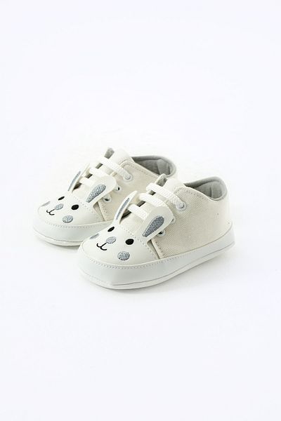 yummy kids First Step Lace-Up Rabbit Embroidered Non-Slip Sole Baby Booties