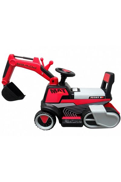 OEM Excavator electric pe baterie cu muzica si lumini LED C3 R-Sport - Rosu