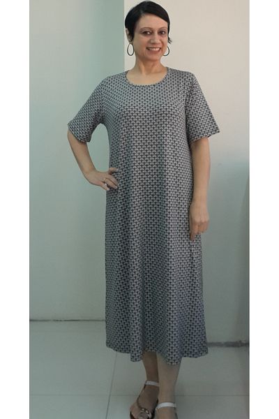 Mertcan Butik Κοντομάνικο Χακί πράσινο Ροζ μικρή καρδιά με στάμπα χτενισμένο βισκόζη φόρεμα