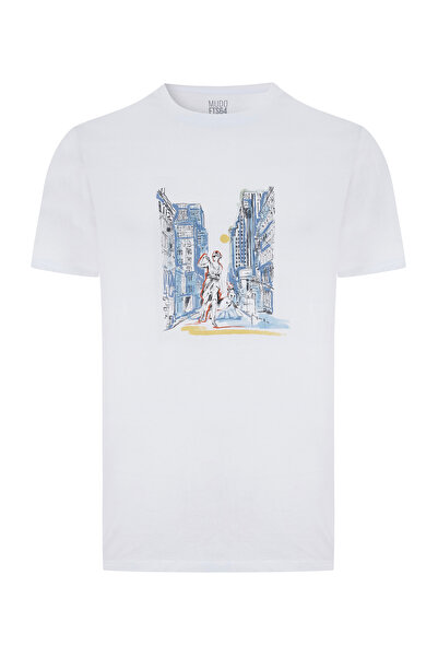 Mudo تي شيرت برقبة دائرية وطبعة أسطورية