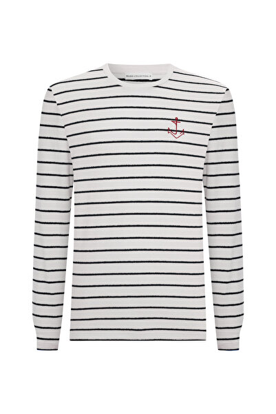 Mudo Striped Embroidered Sweatshirt