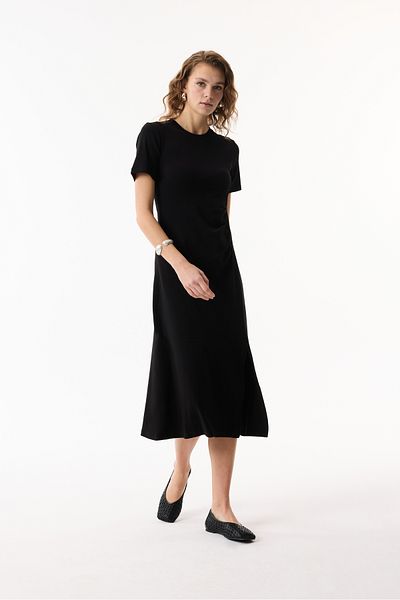 Mudo Shirred Slit Long Dress