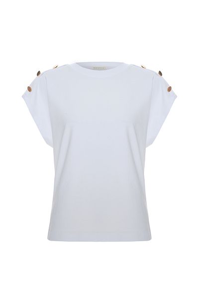 Mudo Loose Fit Buttoned Low Sleeve T-Shirt
