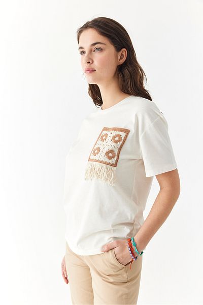Mudo Short Sleeve Embroidered Crew Neck T-Shirt