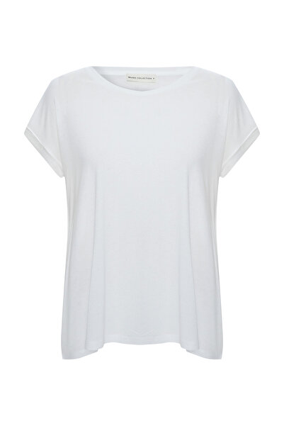 Mudo تي شيرت بأكمام قصيرة فضي اللون بأكمام منخفضة