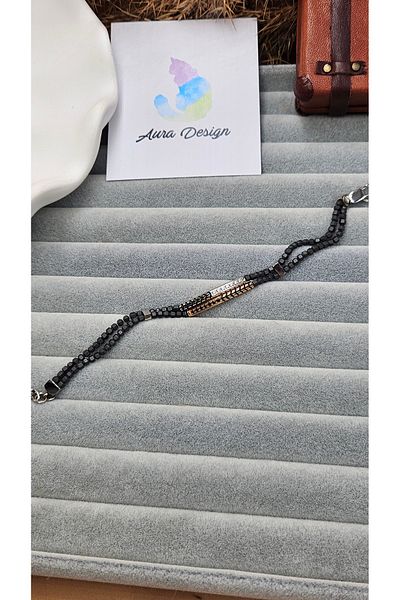 AURA Zircon Stone Steel and Natural Stone Men's Bracelet