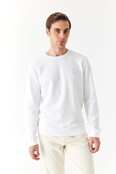 Mudo BİSİKLET YAKA NAKIŞLI SWEATSHIRT