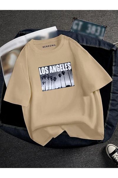 BENROMA Υπερμεγέθη Los Angeles Printed Unisex T-Shirt