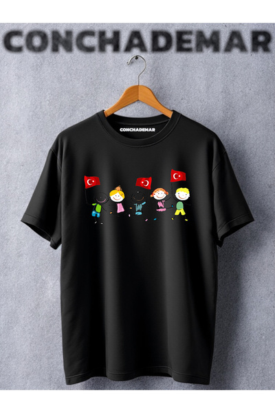 Vordevia Ειδικά σχεδιασμένο μπλουζάκι από μαύρο βαμβακερό 23 Απριλίου