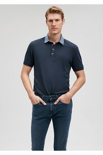Mavi Ανδρικό μπλουζάκι Polo Neck Navy Blue M062685-28417
