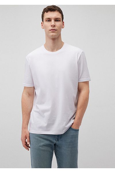 Mavi Tricou alb pentru bărbați Basic Crew Neck M0610252-620