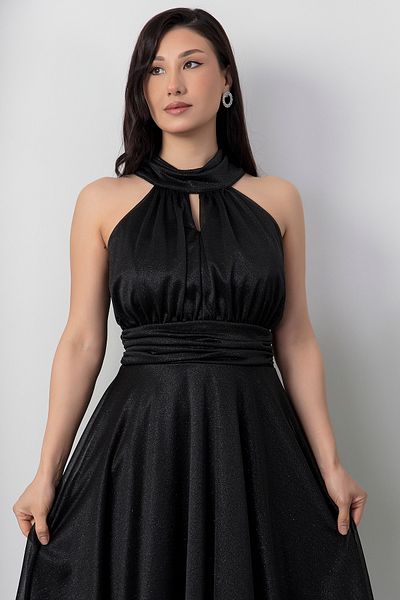 PULLIMM 13376 C Collar Glitter Tulle Dress
