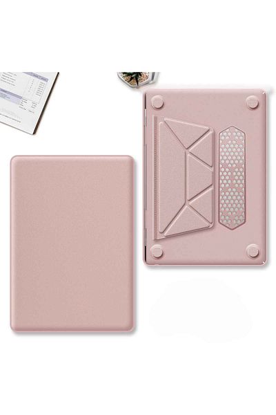 Fuchsia حافظة جلدية واقية فاخرة رفيعة مع حامل لجهاز Apple Macbook Air 15 مقاس 15.3 بوصة