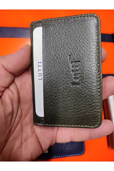 Lutti حاملة بطاقات ميكا مصنوعة من الجلد الطبيعي
