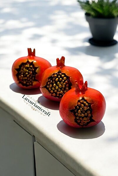 LUXURİANTCRAFT 3 lü Nar Dekoratif Biblo