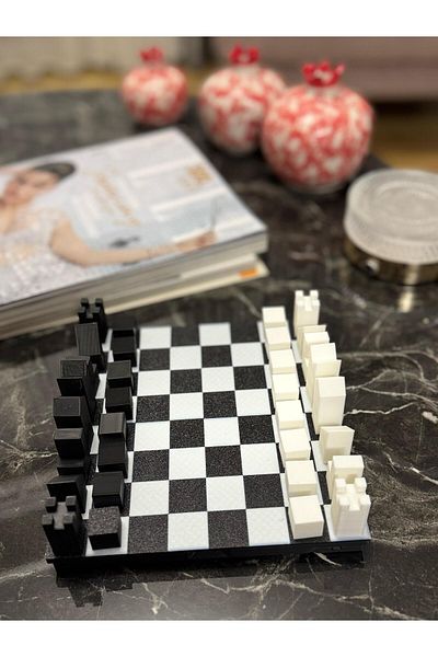 WELLCUT Foldable City Silhouette 3D Chess Set