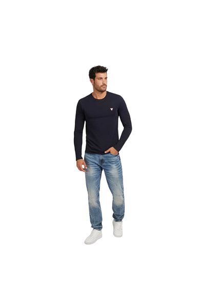 Guess Jeans Ανδρικό σκούρο μπλε μακρυμάνικο t-shirt Guess τζιν