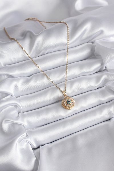 Skygo Gold Colored 316L Steel Zircon Stone Women's Necklace - TJ-BKO8170