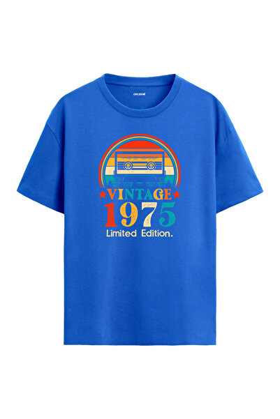 Colermi 1975 Doğum Tarihli Vintage Tişört - Doğum Günü Hediyesi Retro Oversiz...