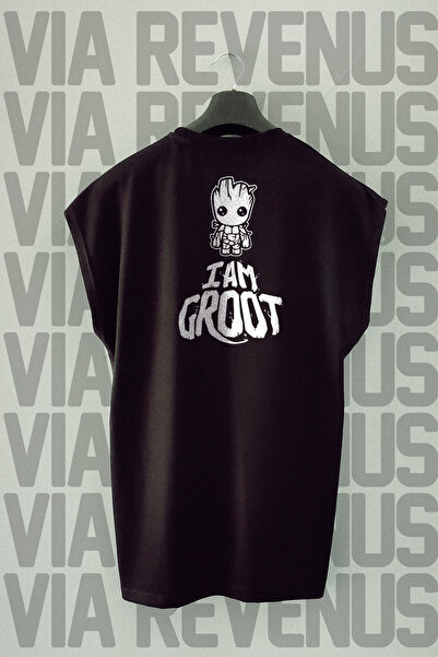 Vordevia Tricou sport cu mâneci zero cu decolteu cu imprimeu pe spate