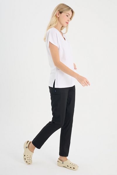 Uçak Medikal Pantaloni negri cu tăietură morcov din Lycra