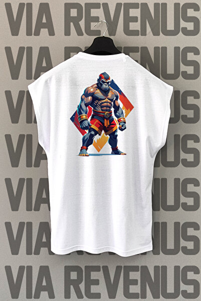 Vordevia Gorilla Fighter Back Štampano Sportska majica bez rukava okrugla kragna