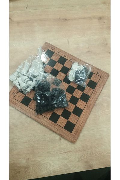 ESER Large Size Chess Board 36.5X36.5 cm & Checkers Two Games in One