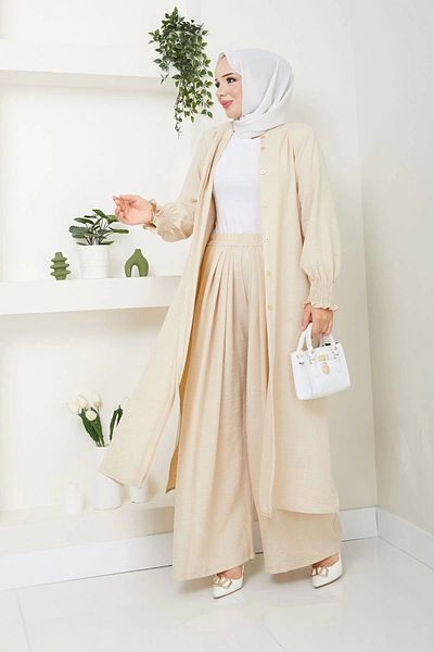 kaes giyim Σετ μακρύ γυναικείο χιτώνα Hijab