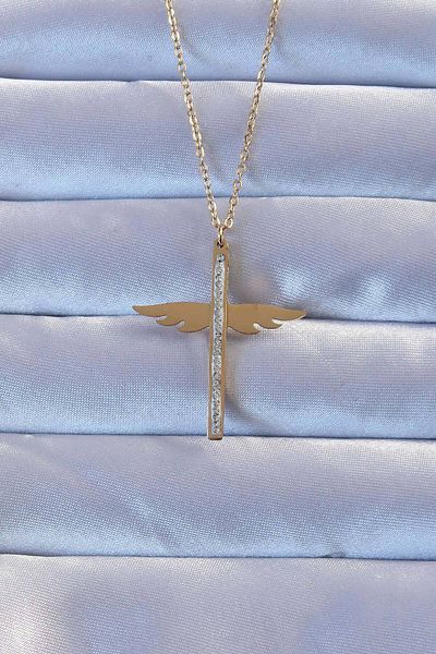 Skygo 316L Steel Gold Color Zircon Stone Micail Necklace - Tj-Bko9265
