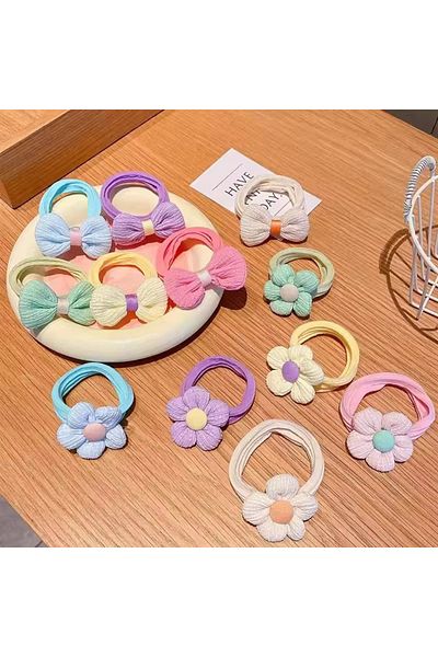 So Much Accesories Bow Model Soft Rubber Buckle Set Soft Pastel Colors
