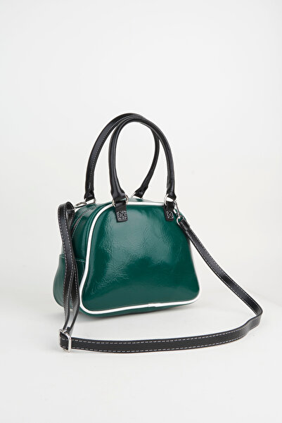 Vivaq Women's Green Retro Sports Adjustable Strap Zipper Closure Hand Arm and Shoulder Bag