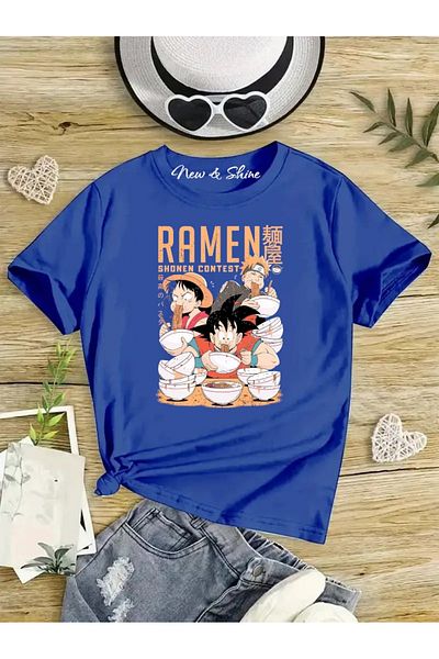 New Shine TRIUC OVERSIZE IMPRIMAT ANIME RAMEN EATING THREE pentru copii