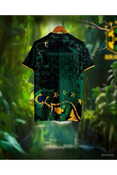 Legent Lady Tricou de fotbal verde imprimat cu design special Brazilia 2589
