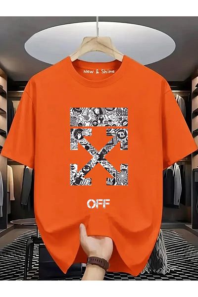 New Shine 1 tricou este un cadou pentru achiziții de 6 și mai sus în coș - Tricou oversize cu imprimeu X Off
