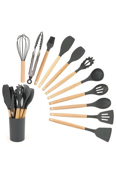 Generica 12 Piece Silicone Kitchen Spoon Set