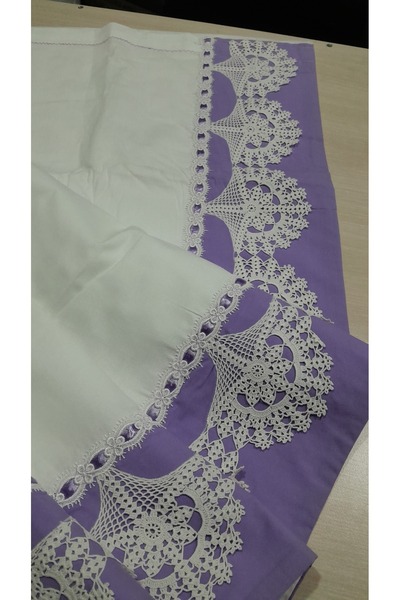 Papatyam El İşi 1 Adet (200x230) Dantelli Çeyizlik Çarşaf/ Tek Taraflı Dantel...