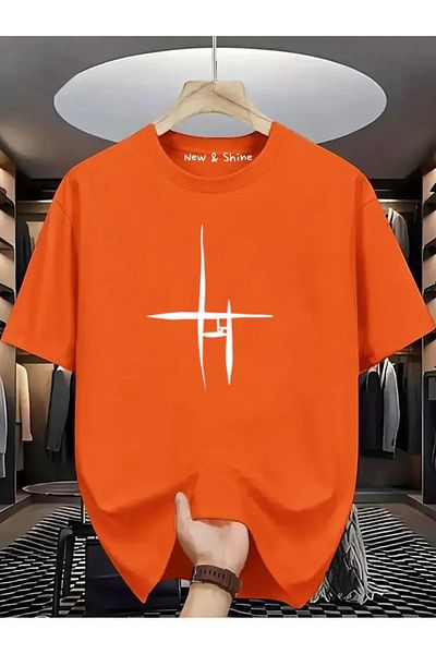 New Shine 1 T-Shirt Is a Gift for Purchases of 6 or More in the Cart - Linear Printed Oversize T-Shirt
