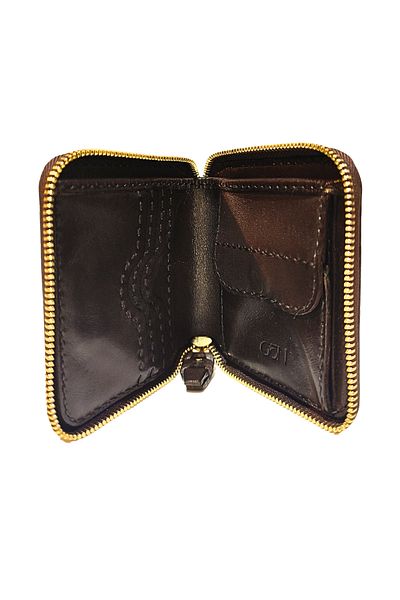 GÖN Unisex Zippered 100% Natural Leather and Handmade Small Wallet (Nis 40054)