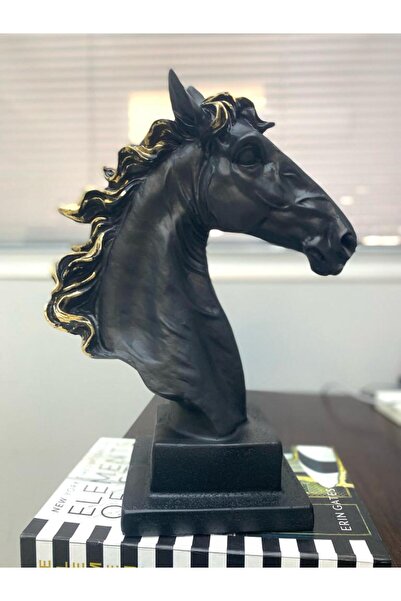 Mirsa Global Dekoratif At Kafası Büst Büyük Boy Heykeli Kaideli