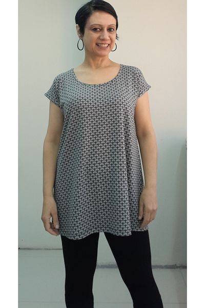Mertcan Butik Khaki Green Pink Heart Print Size Whole Incoming Low Arm Combed Viscose T-Shirt