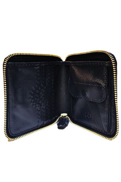 GÖN Unisex Zippered 100% Natural Leather and Handmade Small Wallet (Nis 40054)