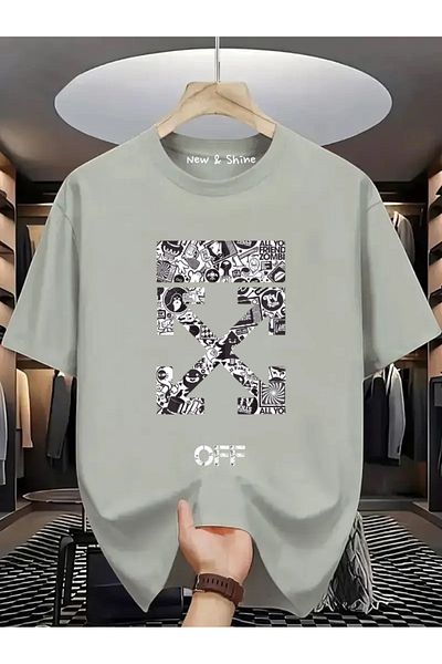 New Shine X OFF εμπριμέ μπλουζάκι Oversize