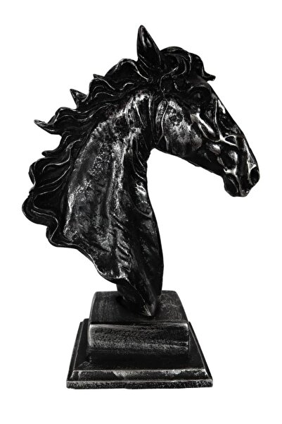 Mirsa Global Dekoratif At Kafası Büst Büyük Boy Heykeli Kaideli