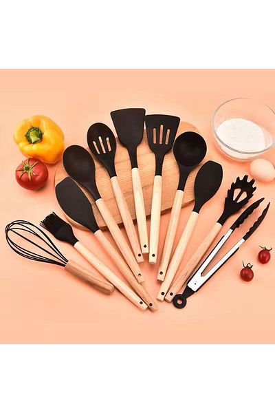 Generica 12 Piece Silicone Kitchen Spoon Set